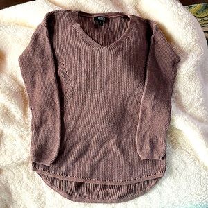 a.n.a. Sparkly Taupe V-neck Sweater
